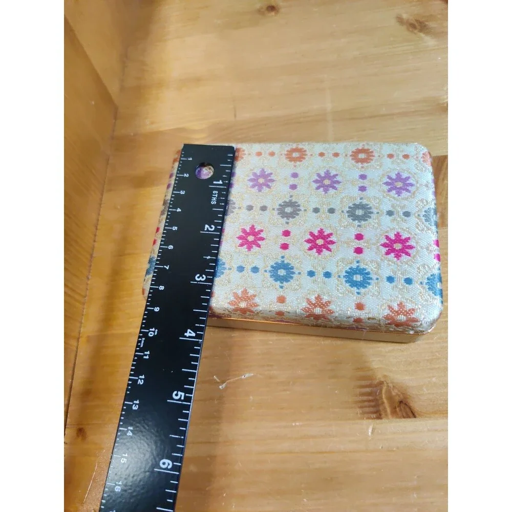 Vintage Hinged Jewelry Box With Floral Pattern ~5.5x3.5